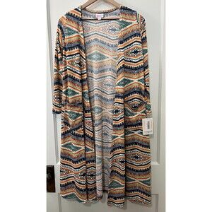 LuLaRoe Women's Sarah Long Duster Cardigan Pockets Multicolor Size XS - NWT!